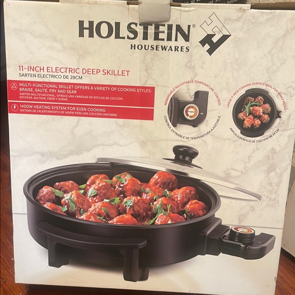 Black Electric Deep Skillet